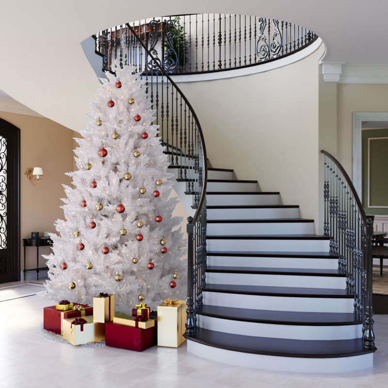The Holiday Aisle® Sparkle White Spruce 12' Christmas Tree with 1600 ...